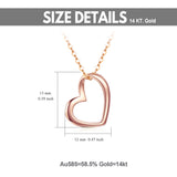 14K Gold Heart Pendant Necklace