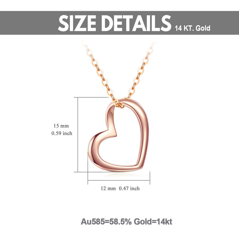 14K Gold Heart Pendant Necklace