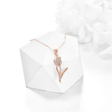 14K Gold Tulip Flower Pendant Necklace
