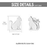 14k Gold Cat Stud Earrings