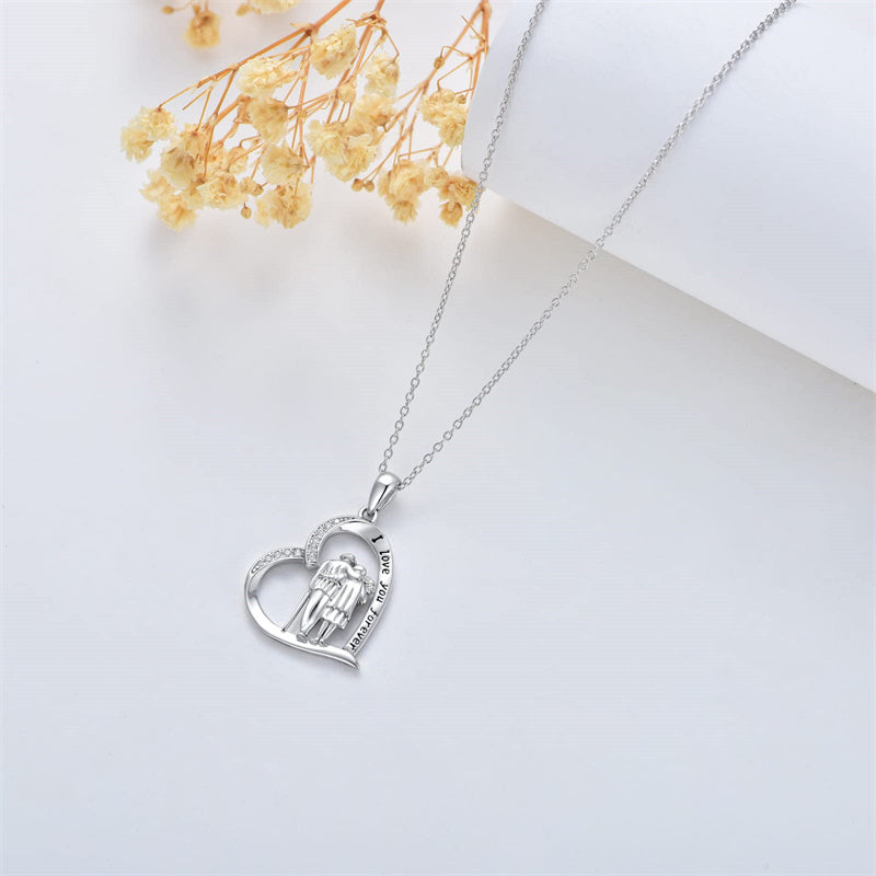 Grandparents Necklace 925 Sterling Silver Mothers Day Birthday Graduation Gifts Necklace Family Jewelry Gifts for Women Men Mom Daughter Brother