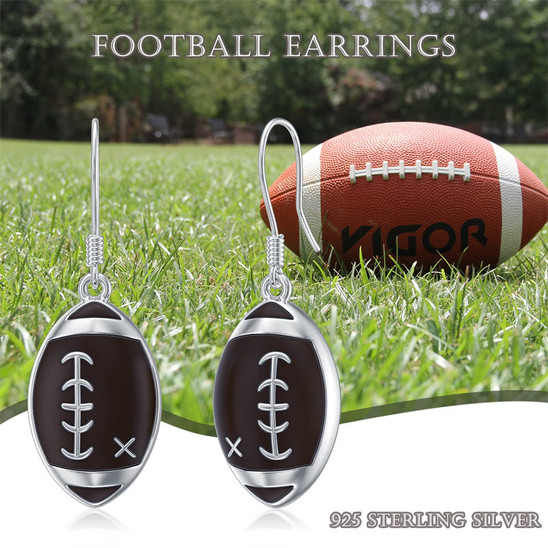 Sterling Silver Baseball Football Dangle Earrings
