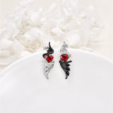 Sterling Silver Angel Devil Stud Earrings