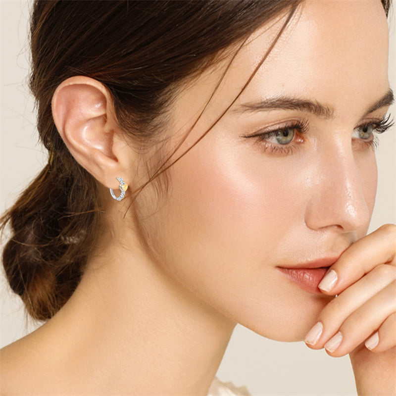 Sterling Silver Daisy Hoop Earrings