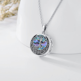 Sterling Silver Tree of Life Urn Necklaces Abalone Opal Shell Cremation Jewelry for Ashes