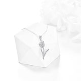 14K Gold Tulip Flower Pendant Necklace