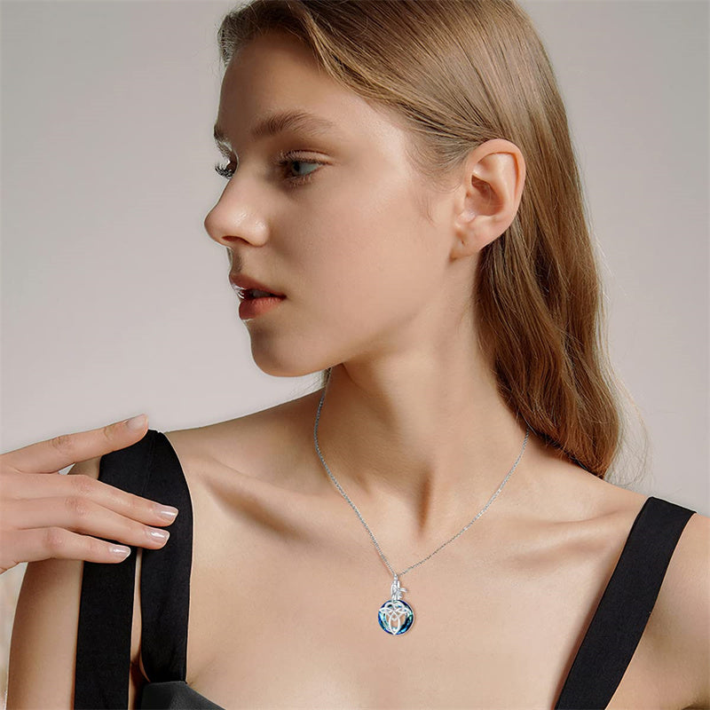 12 Birth Month Flower Cremation Jewelry for Ashes Celtic Knot Heart Ashes Memorial Keepsake Urn Necklace Circle Crystal