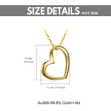 14K Gold Heart Pendant Necklace