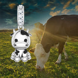 Sterling Silver Cow Charm Beads