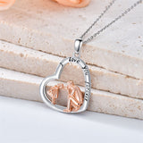 Sterling Silver Father Daughter Heart Pendant Necklace from Dad Gift for Daughter