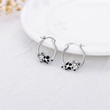 Sterling Silver Cow Hoop Earrings