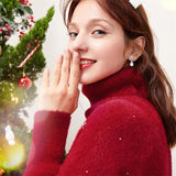 Sterling Silver Snow Moonstone Stud Earrings