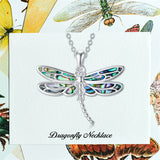 Sterling Silver Blue Dragonfly Pendant Necklace