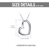 14K Gold Heart Pendant Necklace