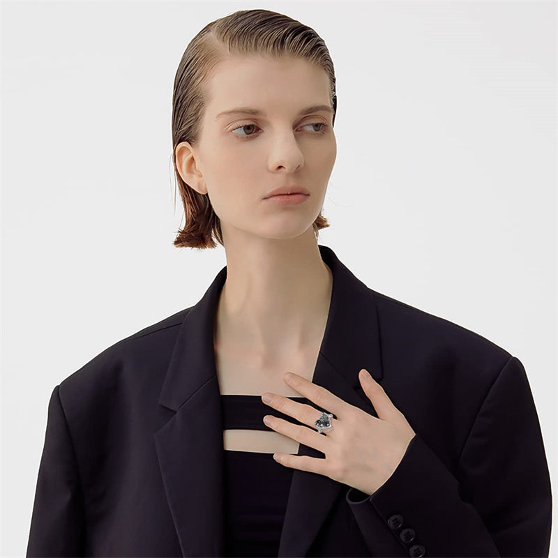 Sterling Silver Witch Heart Nature Ring