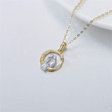 14K Gold Lovers Couple Pendant Necklace