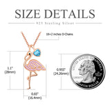 Sterling Silver Birthstone Flamingo Pendant Necklace