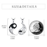 Sterling Silver Yin Yang Sun Moon Mountain Tree of Life Couple Necklaces