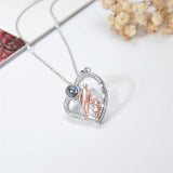 Sterling Silver Father Daughter Heart Pendant Necklace from Dad Gift for Daughter