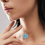 Sterling Silver Opal Celtic Knot Witches Knot Pendant Necklace