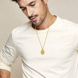 Sterling Silver St Michael St Christopher Pendant Necklace for Men