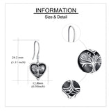 Sterling Silver Heart Gothic Witches Dangle Earrings