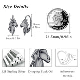Sterling Silver Horse Leverback Earrings