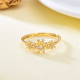 14K Gold Nature Diamond Daisy Engagement Ring