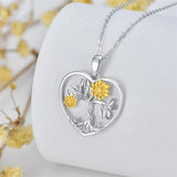 14K Gold Sunflower Pendant Necklace