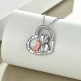 Sterling Silver Origami Fox Pendant Necklace With Engraved