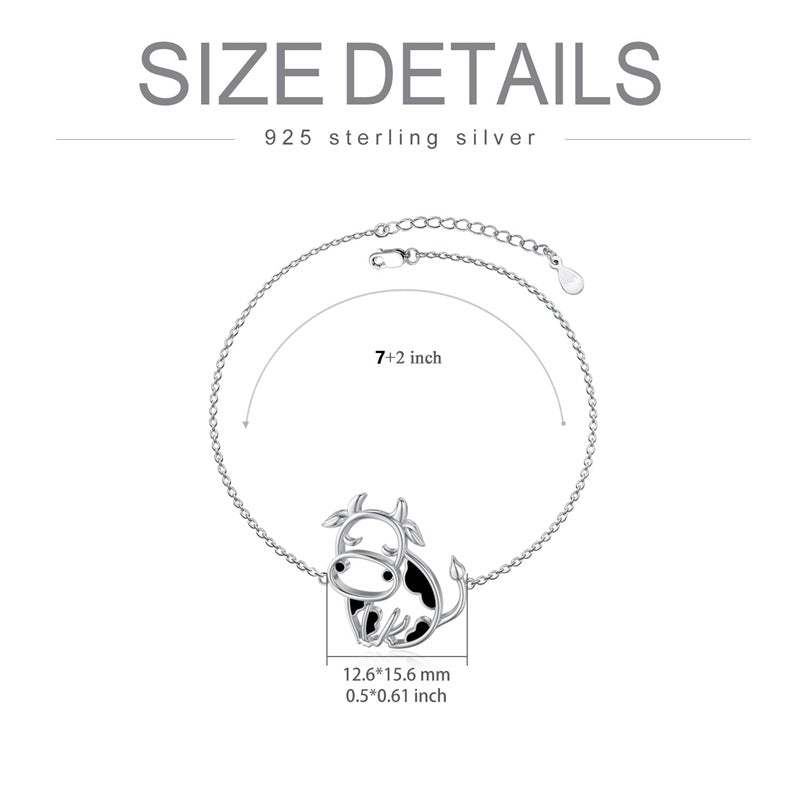Sterling Silver Cow Bracelet
