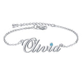 Silver Personalized Name Single Layer Anklet