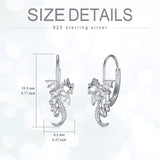 Sterling Silver Dragon Leverback Earrings