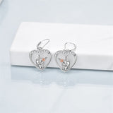 Sterling Silver Highland Cow Leverback  Earrings