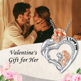 Christmas Gifts Heart Necklace for Women 925 Sterling Silver Heart Pendant Necklace Heart Jewelry Birthday Valentines Christmas Gifts for Women Her