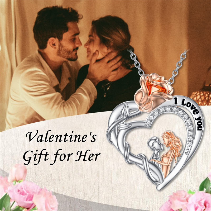 Christmas Gifts Heart Necklace for Women 925 Sterling Silver Heart Pendant Necklace Heart Jewelry Birthday Valentines Christmas Gifts for Women Her