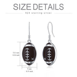 Sterling Silver Baseball Football Dangle Earrings