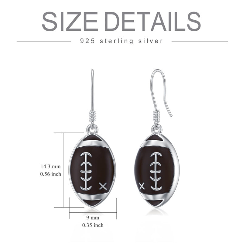 Sterling Silver Baseball Football Dangle Earrings