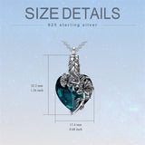 Sterling Silver Birthstone Birth Flower Crystal Urn Necklace for Ashes