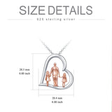 Sterling Silver Father Daughter Heart Pendant Necklace from Dad Gift for Daughter