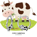 Sterling Silver Cow Hoop Earrings