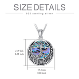 Sterling Silver Tree of Life Urn Necklaces Abalone Opal Shell Cremation Jewelry for Ashes