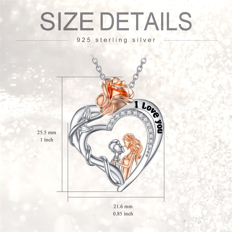 Christmas Gifts Heart Necklace for Women 925 Sterling Silver Heart Pendant Necklace Heart Jewelry Birthday Valentines Christmas Gifts for Women Her