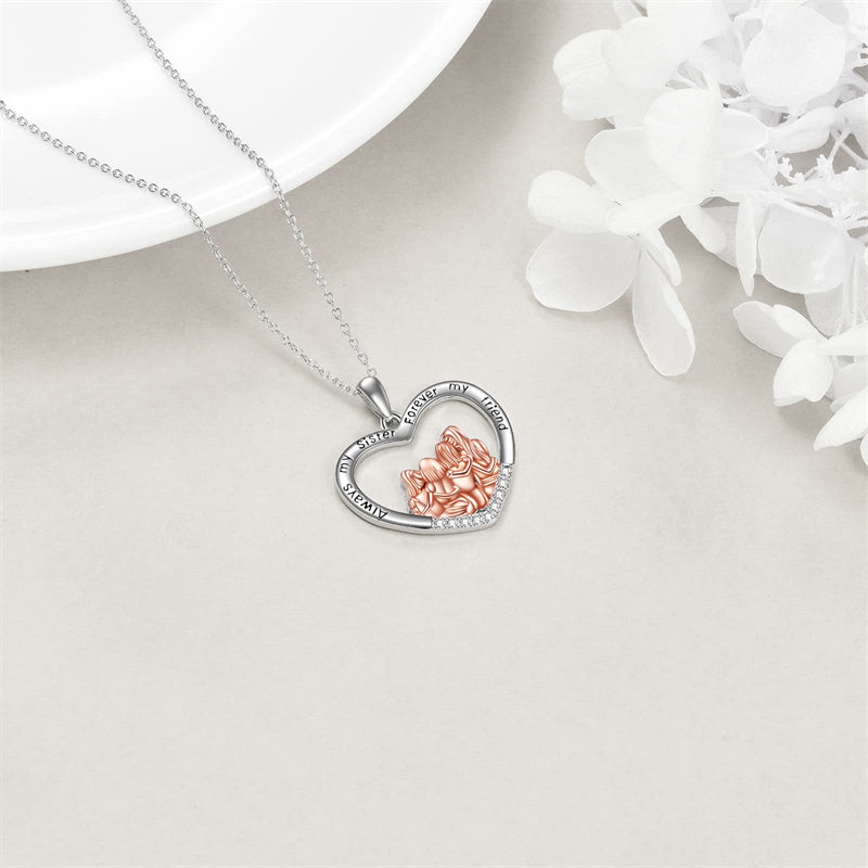 Sterling Silver Sister Pendant Necklace Engraved With Always My Sister forever My Friend