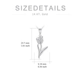 14K Gold Tulip Flower Pendant Necklace