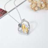 Sterling Silver Father Daughter Heart Pendant Necklace from Dad Gift for Daughter