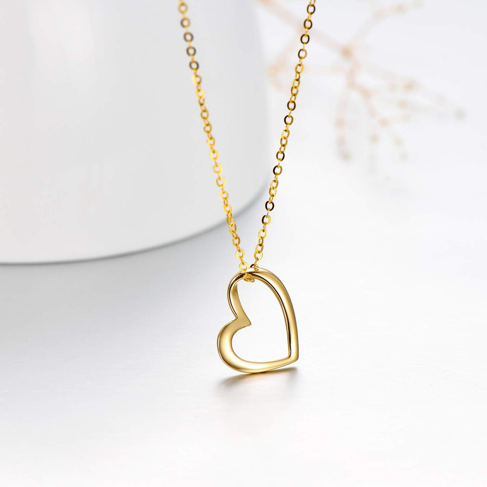 14K Gold Heart Pendant Necklace