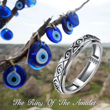 Sterling Silver Evil Eye Spinner Ring