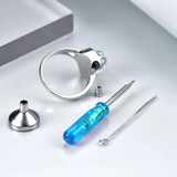 Sterling Silver Moonstone Filigree Urn Ring for Ashes