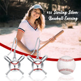 Sterling Silver Baseball Football Dangle Earrings